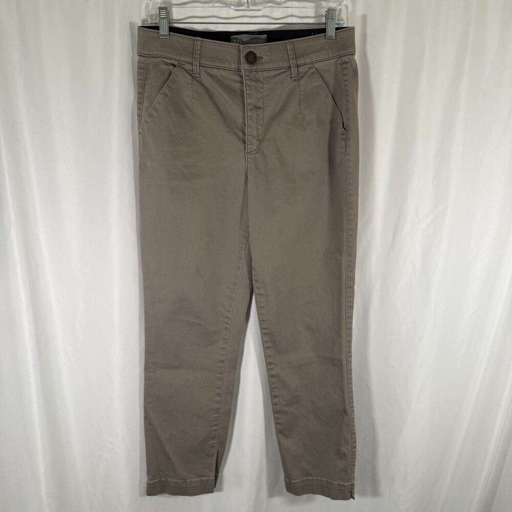 Wit Wisdom Pants Women's 8 Grey Pockets Button Zip Flex Waist Cotton Blend